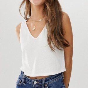 Crop Tank in Linen White